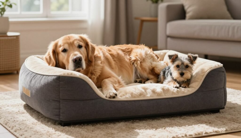Cama ortopédica para cachorro idoso, grande e pequena