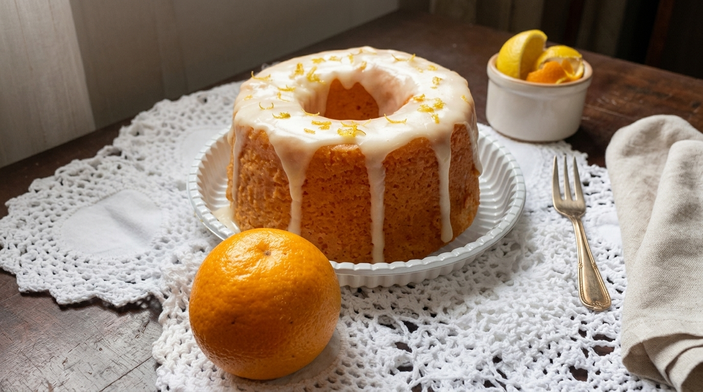 Bolo de Laranja com Cobertura de Glacê