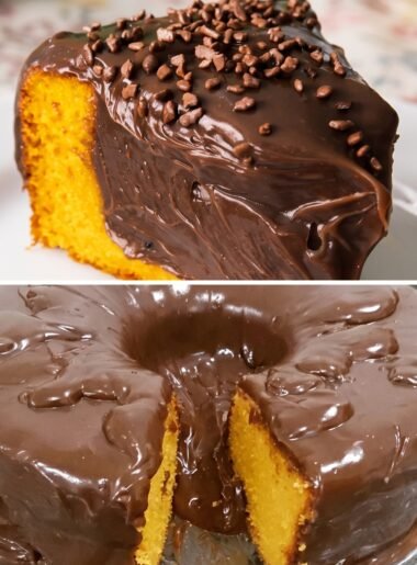 Bolo Vulcão de Cenoura com Cobertura de Brigadeiro