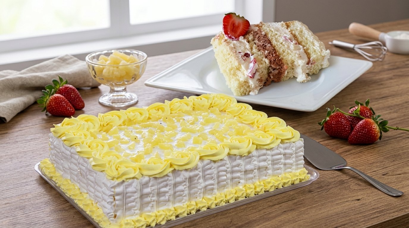 Bolo de Abacaxi com Morango