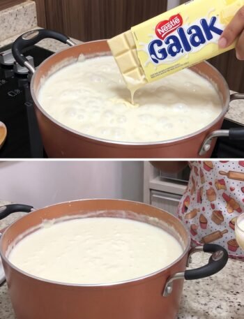 Canjica Cremosa com Chocolate Branco Galak