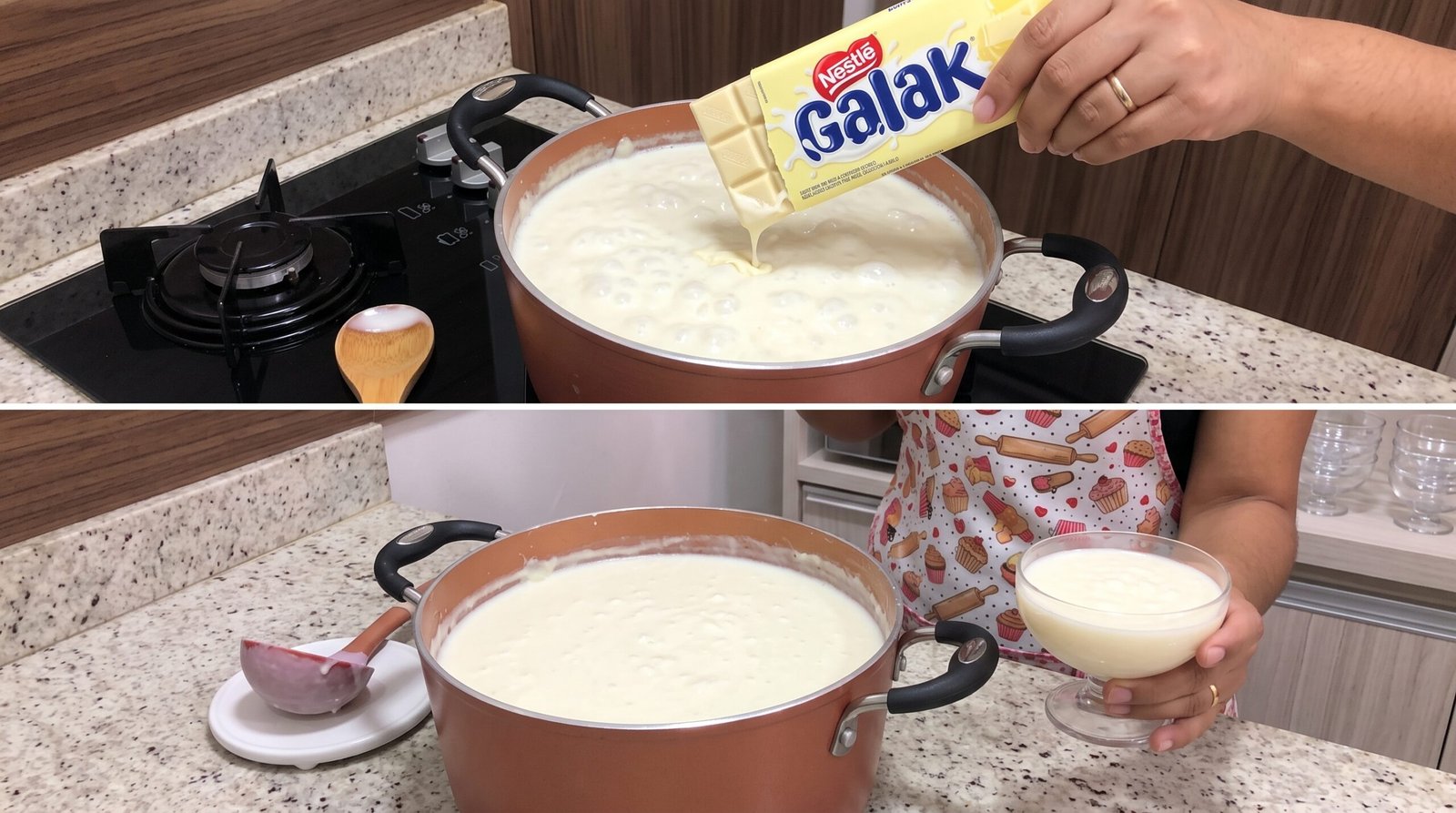 Canjica Cremosa com Chocolate Branco Galak