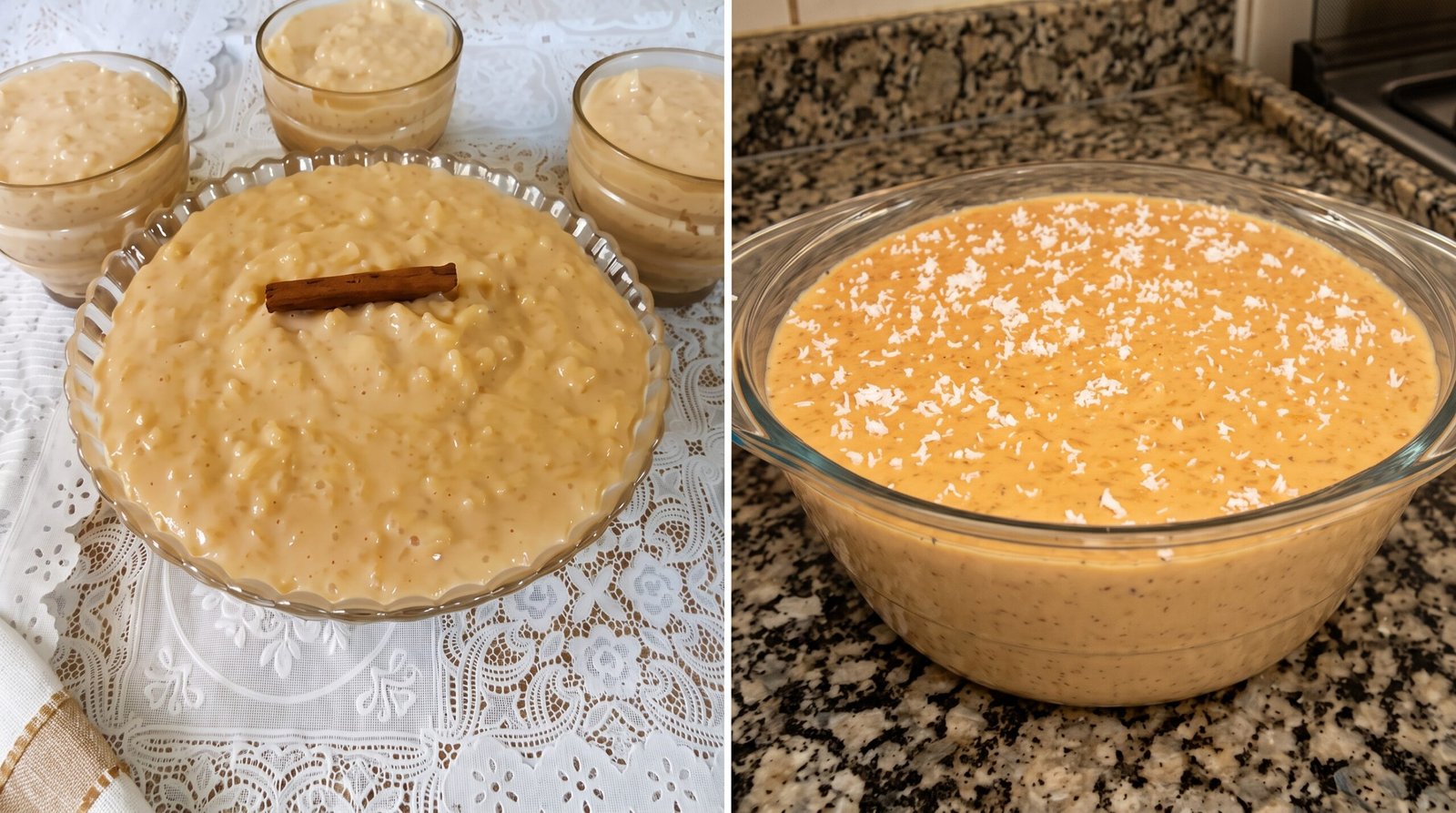Arroz-Doce Caramelizado com Canela e Coco