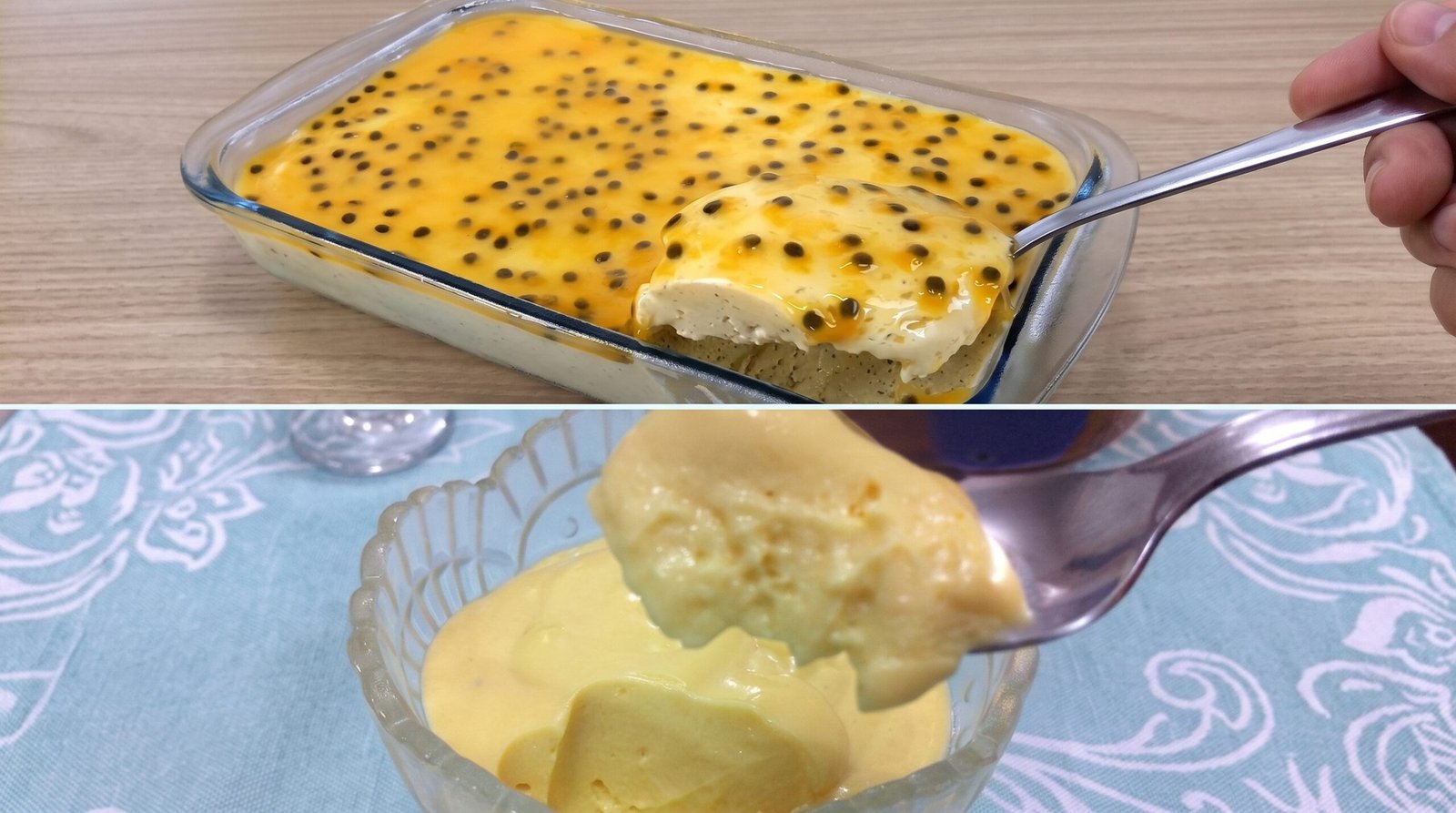 Mousse de Maracujá Cremoso com Calda da Fruta