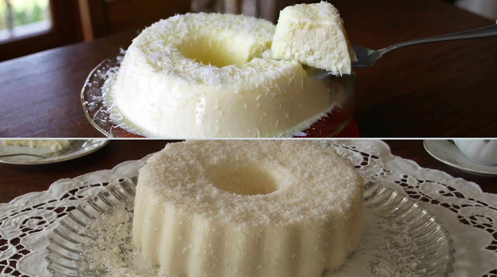 Manjar Branco de Coco com Coco Ralado