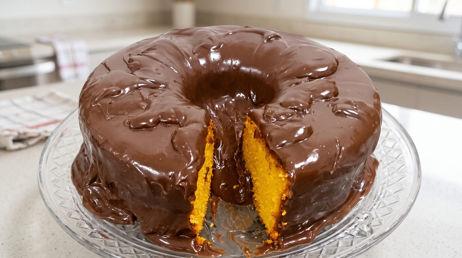 Bolo de Cenoura com Cobertura de Chocolate