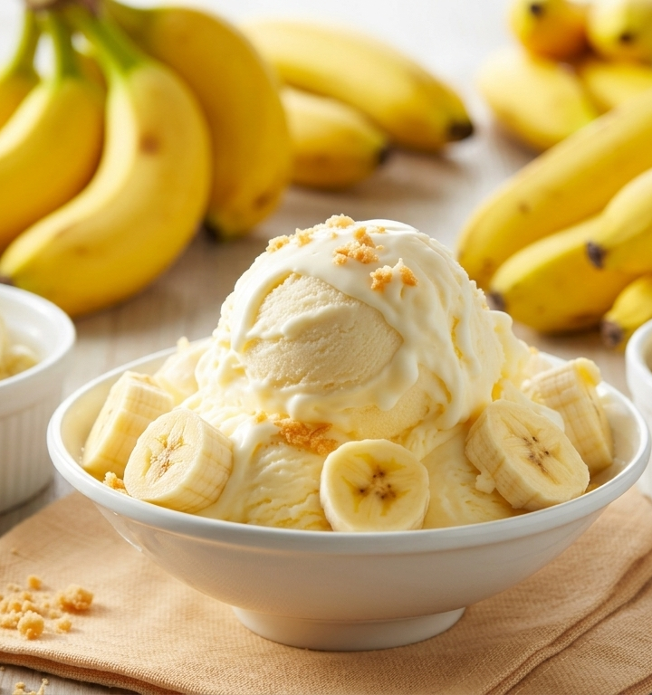 Sorvete de Banana Caseiro
