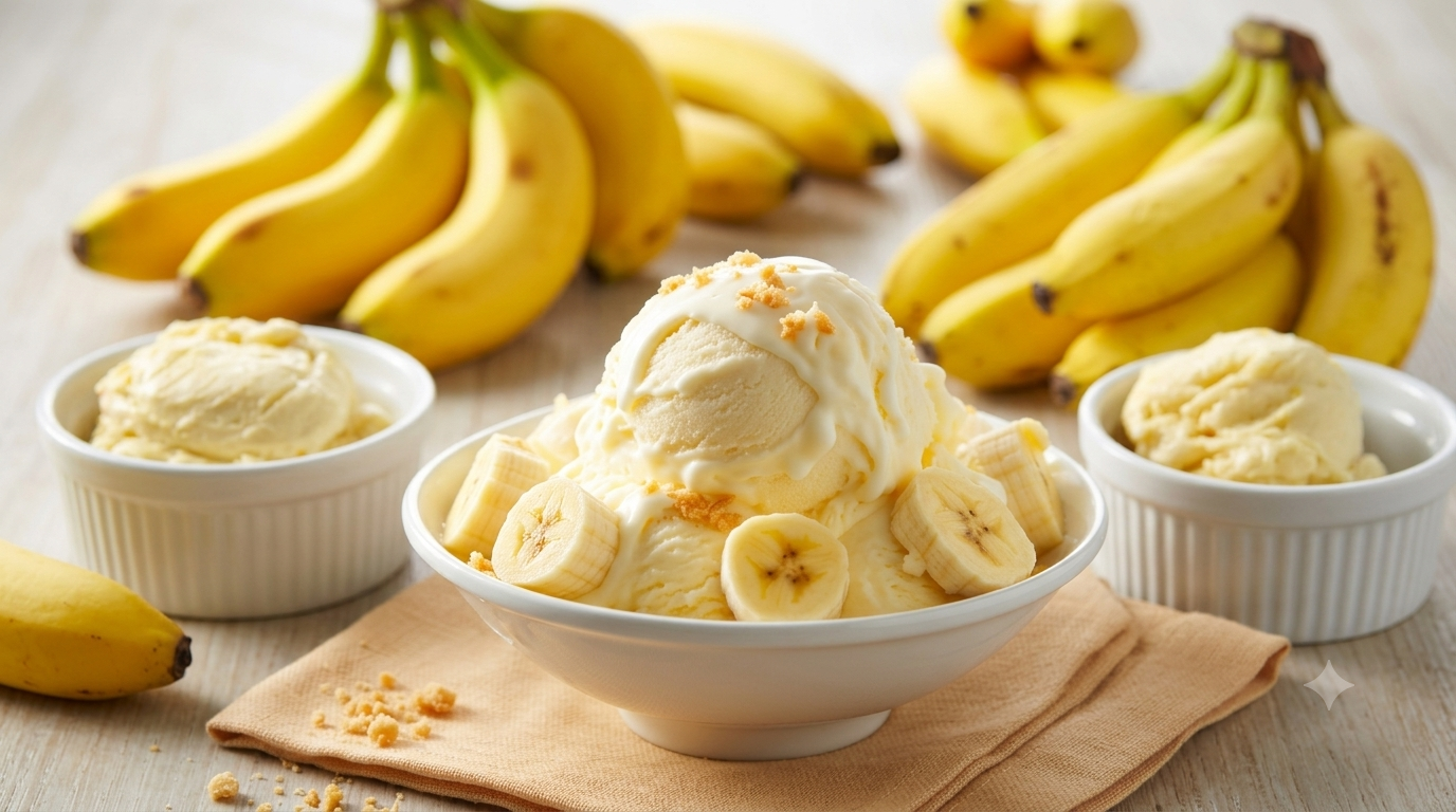 Sorvete de Banana Caseiro