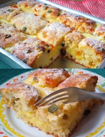 Pão Doce de Frutas Cristalizadas com Creme