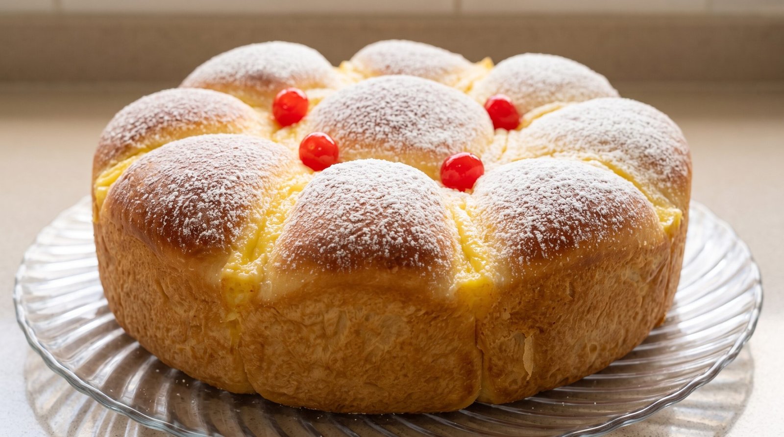 Pão Colmeia Recheado com Creme