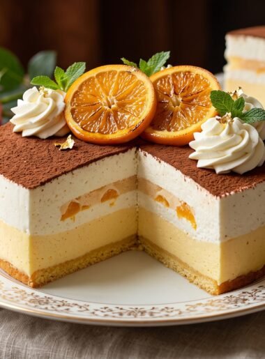 Bolo Gelado de Pêssego com Coco